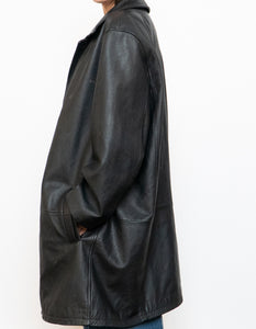Vintage x DANIER Black Leather Long Trench (S-L)