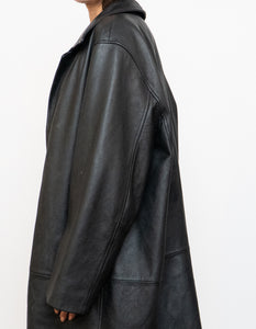 Vintage x DANIER Black Leather Long Trench (S-L)