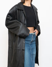 Load image into Gallery viewer, Vintage x DANIER Black Leather Long Trench (S-L)