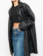 Load image into Gallery viewer, Vintage x DANIER Black Leather Long Trench (S-L)