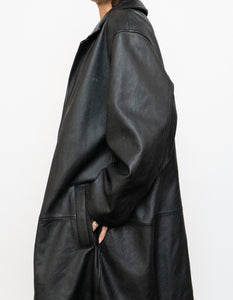 Vintage x DANIER Black Leather Long Trench (S-L)
