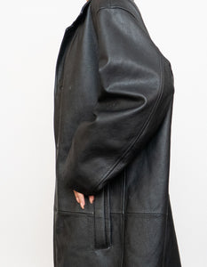 Vintage x DANIER Black Leather Long Trench (S-L)
