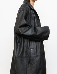 Vintage x DANIER Black Leather Long Trench (S-L)
