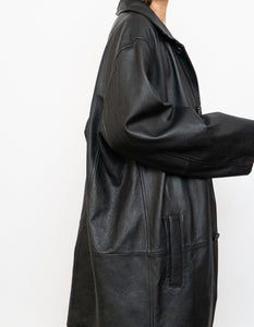 Vintage x DANIER Black Leather Long Trench (S-L)