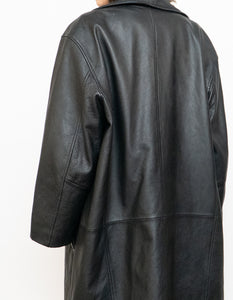 Vintage x DANIER Black Leather Long Trench (S-L)