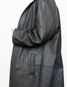 Vintage x DANIER Black Leather Long Trench (S-L)