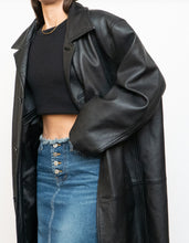 Load image into Gallery viewer, Vintage x DANIER Black Leather Long Trench (S-L)