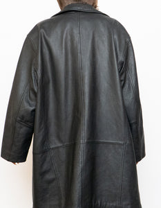 Vintage x DANIER Black Leather Long Trench (S-L)