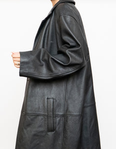 Vintage x DANIER Black Leather Long Trench (S-L)