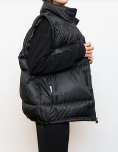 Vintage x ADIDAS Black, Army Green-lined Down Puffer Vest (S-L)