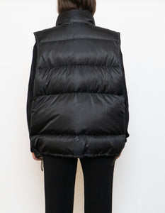 Vintage x ADIDAS Black, Army Green-lined Down Puffer Vest (S-L)