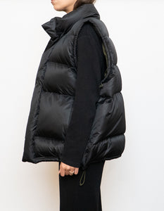 Vintage x ADIDAS Black, Army Green-lined Down Puffer Vest (S-L)