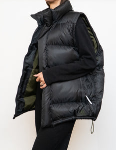Vintage x ADIDAS Black, Army Green-lined Down Puffer Vest (S-L)