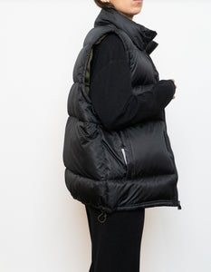 Vintage x ADIDAS Black, Army Green-lined Down Puffer Vest (S-L)