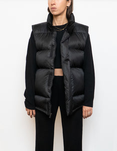 Vintage x ADIDAS Black, Army Green-lined Down Puffer Vest (S-L)