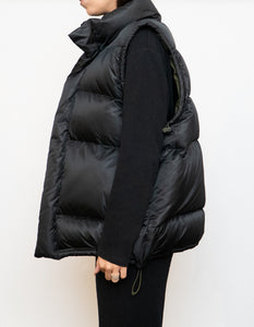 Vintage x ADIDAS Black, Army Green-lined Down Puffer Vest (S-L)