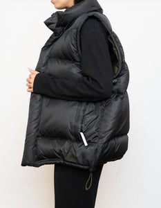 Vintage x ADIDAS Black, Army Green-lined Down Puffer Vest (S-L)