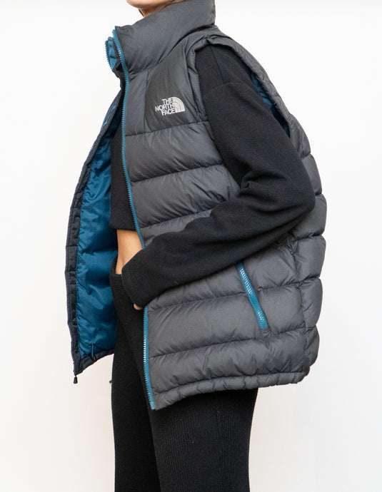 NORTH FACE x Grey, Blue 700 Series Down Puffer Vest (S, M)