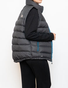 NORTH FACE x Grey, Blue 700 Series Down Puffer Vest (S, M)
