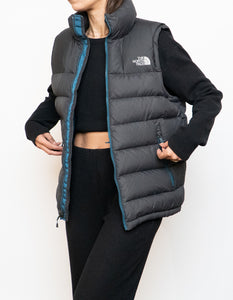 NORTH FACE x Grey, Blue 700 Series Down Puffer Vest (S, M)