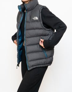 NORTH FACE x Grey, Blue 700 Series Down Puffer Vest (S, M)