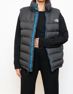 NORTH FACE x Grey, Blue 700 Series Down Puffer Vest (S, M)
