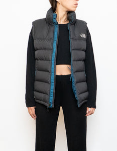 NORTH FACE x Grey, Blue 700 Series Down Puffer Vest (S, M)