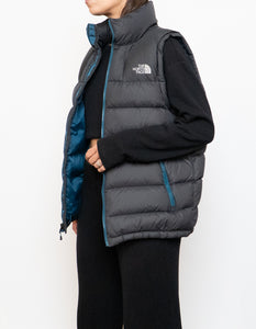 NORTH FACE x Grey, Blue 700 Series Down Puffer Vest (S, M)