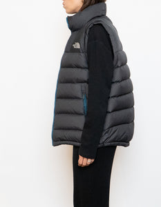 NORTH FACE x Grey, Blue 700 Series Down Puffer Vest (S, M)
