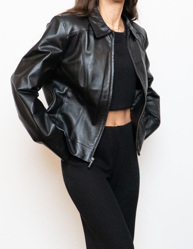 Vintage x Classic Black Leather Jacket (S-L)