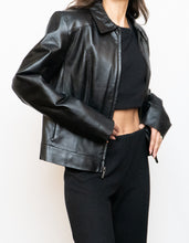 Load image into Gallery viewer, Vintage x Classic Black Leather Jacket (S-L)