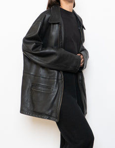 Vintage x Made in Canada x ROOTS Black Leather Jacket (XS-M)