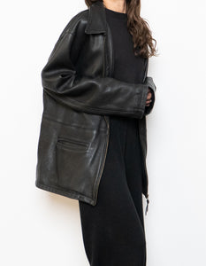 Vintage x Made in Canada x ROOTS Black Leather Jacket (XS-M)