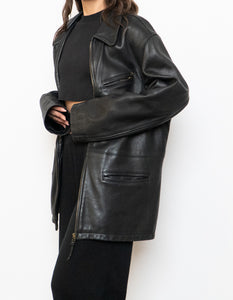 Vintage x Made in Canada x ROOTS Black Leather Jacket (XS-M)