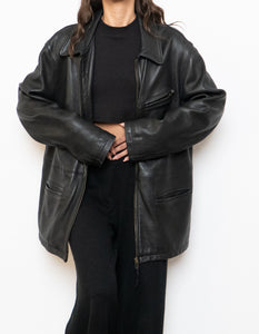 Vintage x Made in Canada x ROOTS Black Leather Jacket (XS-M)