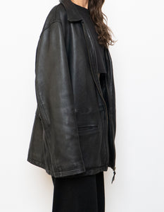 Vintage x Made in Canada x ROOTS Black Leather Jacket (XS-M)