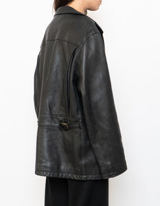 Vintage x Made in Canada x ROOTS Black Leather Jacket (XS-M)
