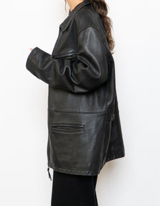 Vintage x Made in Canada x ROOTS Black Leather Jacket (XS-M)