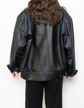 Load image into Gallery viewer, Vintage x CHEVROLET Black &amp; Blue Leather Bomber (S-L)