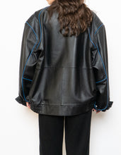 Load image into Gallery viewer, Vintage x CHEVROLET Black &amp; Blue Leather Bomber (S-L)