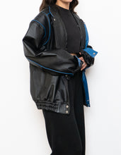 Load image into Gallery viewer, Vintage x CHEVROLET Black &amp; Blue Leather Bomber (S-L)