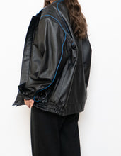 Load image into Gallery viewer, Vintage x CHEVROLET Black &amp; Blue Leather Bomber (S-L)