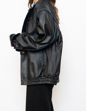 Load image into Gallery viewer, Vintage x CHEVROLET Black &amp; Blue Leather Bomber (S-L)