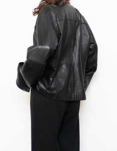 Vintage x LIZ CLAIBORNE Black Leather Jacket (S, M)