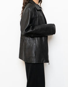 Vintage x LIZ CLAIBORNE Black Leather Jacket (S, M)