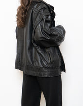 Load image into Gallery viewer, Vintage x BOUTIQUE OF LEATHERS Black &amp; Green Leather Bomber (S-L)