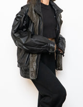 Load image into Gallery viewer, Vintage x BOUTIQUE OF LEATHERS Black &amp; Green Leather Bomber (S-L)