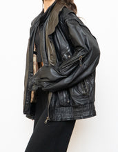 Load image into Gallery viewer, Vintage x BOUTIQUE OF LEATHERS Black &amp; Green Leather Bomber (S-L)