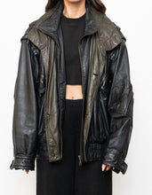 Load image into Gallery viewer, Vintage x BOUTIQUE OF LEATHERS Black &amp; Green Leather Bomber (S-L)
