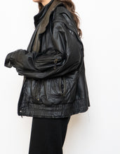 Load image into Gallery viewer, Vintage x BOUTIQUE OF LEATHERS Black &amp; Green Leather Bomber (S-L)